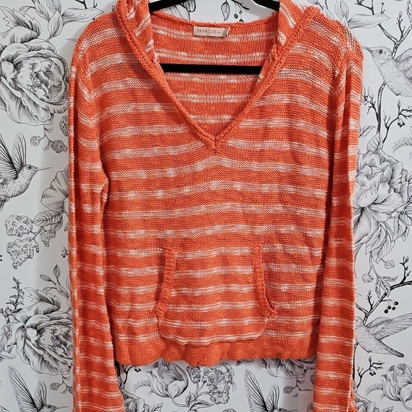 Paradise USA Orange Striped Sweater - Picture 1 of 10